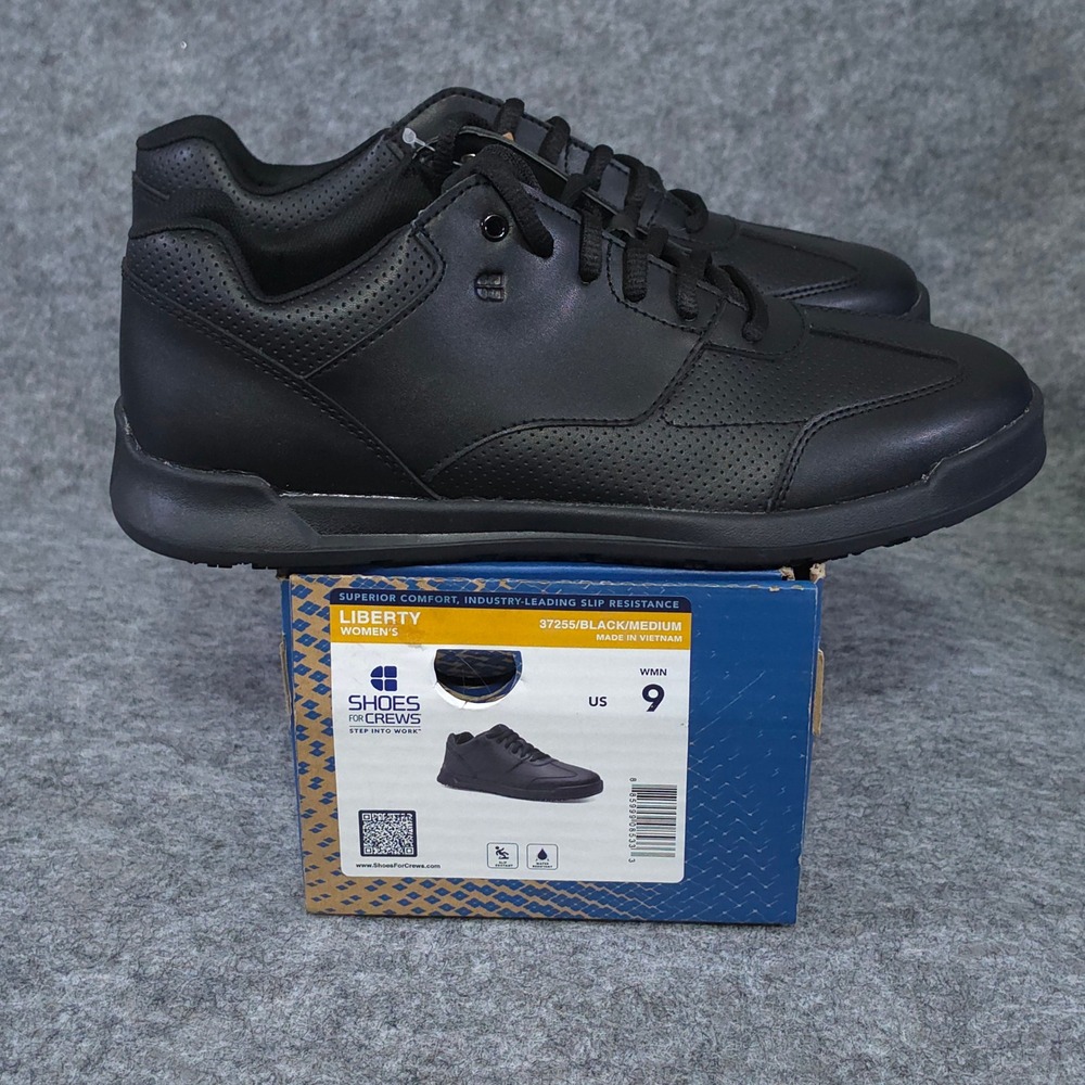 Shoes For Crews Liberty Womens Black Slip Resistant Work Sneakers 37255 Size 9‎
